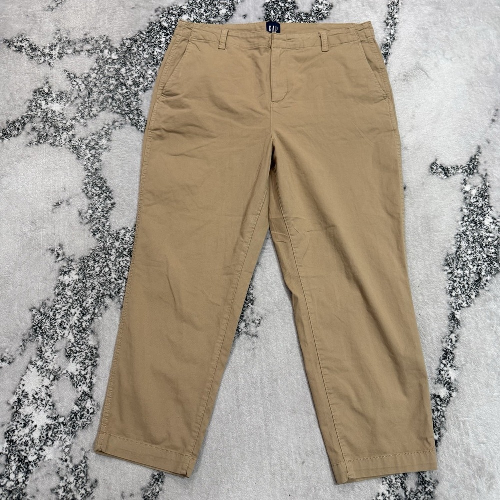 Gap Womens Size 16 Khaki Chino Pants Tan Cotton Blend Stretch Straight Leg